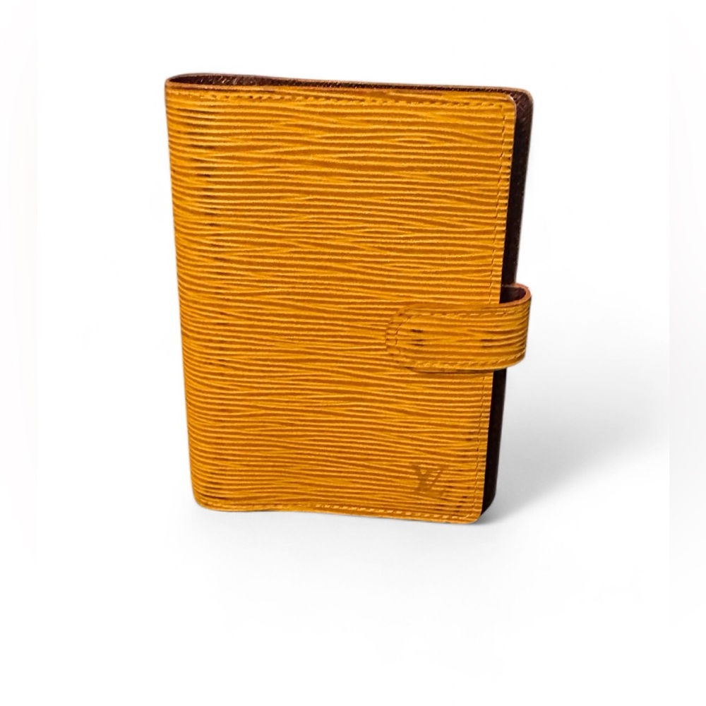 Authentic LOUIS VUITTON Epi Agenda PM Day Planner Cover Yellow LV